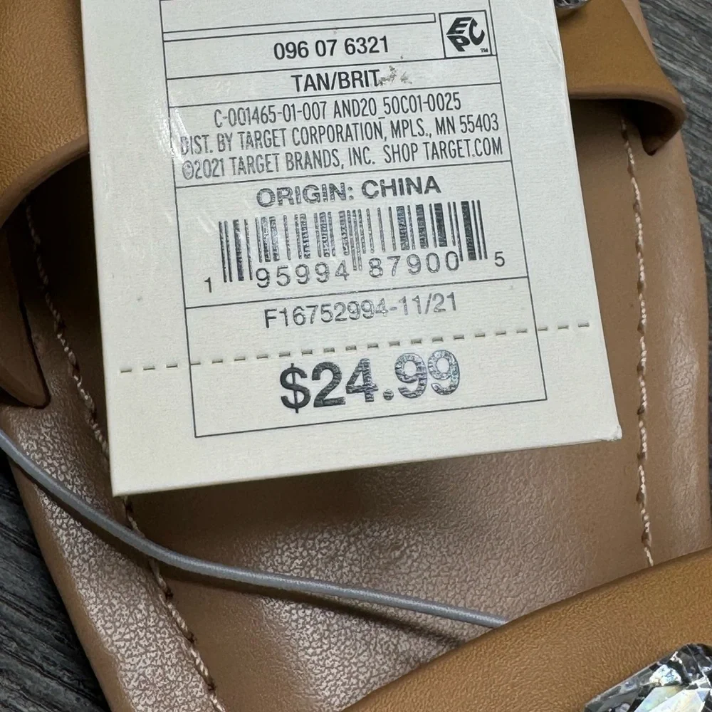 Women's Brit Two Band Embellished Sandals - A New Day